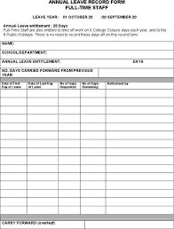 Downloadable employee annual leave record sheet template. Annual Leave Application Template Corpedocom Virtren Com Sampleresume Leaveapplicationtemplate Annual Leave Holiday Leave Annual