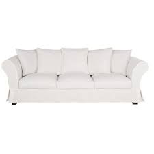 Maisons du monde propone una amplia variedad de muebles y objetos de decoración exclusivos en multitud de estilos para el hogar: 4 5 Sitzer Sofa Mit Weissem Leinen Crinkle Bezug Roma Maisons Du Monde