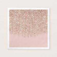 Need to retouch your walls but you've forgotten the color? Blush Pink Rose Gold Glitter Glam Party Napkins Zazzle Com Rose Gold Painting Glitter Wall Glitter Wallpaper