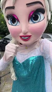 Elsa Mascot Does Back Flip