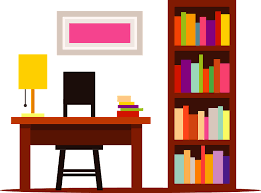 Discover 165 free bookshelf png images with transparent backgrounds. Home Library With Desk And Bookshelf Clipart Free Download Transparent Png Creazilla
