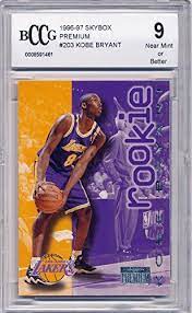 1996 kobe bryant #203 skybox premium rookie rc bgs 9 mint! 1996 97 Skybox Premium 203 Kobe Bryant Rookie Card Gra