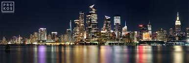 High resolution new york skyline at night. Panoramic Skyline Of New York City From Hoboken At Night Framed Photograph By Andrew Prokos