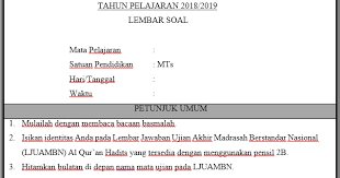 Selamat datang di blog kumpulansoaltest.blogspot.com. Soal Uambn Al Qur An Hadits Mts Tahun Pelajaran 2018 2019 Soal Smp Mts Kurikulum 2013