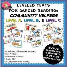 12 Leveled Readers For K 1st Guided Readiing Levels A B C Community Helpers Guided Reading Social Studies Elementary Elementary Reading