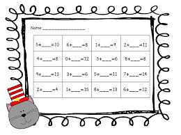 I Dream Of First Grade A Cat With A Hat And Friends Math Centers Math Centers Dr Seuss Math Math Worksheets