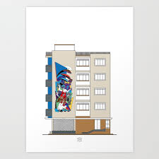 Edificio Dédalo Art Print by GreetingsCcs | Society6