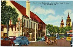 Vintage Florida Postcard Post Office And Ponce De Leon Towers St Augustine The Vintageplum St Augustine St Augustine Florida St Augustine Lighthouse