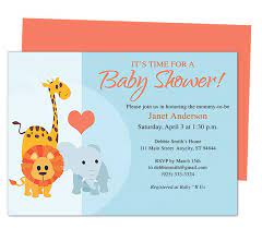 Animals Baby Shower Invite Template Free Baby Shower Invitations Baby Shower Invitations Diy Baby Shower Templates