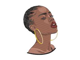 Machine Embroidery Design, Cute Girl, Natural Hair, Beauty Woman