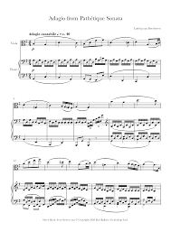 Free sheet music for piano. Beethoven Adagio From Sonata Pathetique For Viola Piano Music Sheet Print And Play Sheet Music