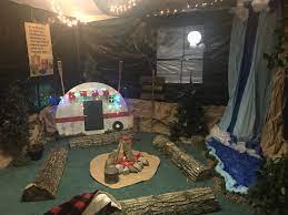 Group vbs decor, how to decorate for rocky railway, railroad party, railroad vbs, rocky. Moose On The Loose Vbs Camping Theme Classroom Backyard Bible Camp Camp Out Vbs