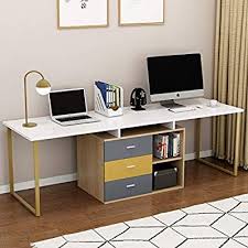 Tribesigns 87 Inches Extra Long Computer Desk For Two Person Adjustable Double Workstation Office Desk With Fil Desk For Two Home Office Design Credenza Desks