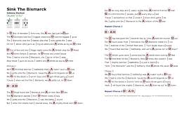 sink the bismarck, ukulele chords songs