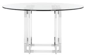Acrylic 48 round dining umbrella table. Koryn Round Acrylic Chrome Dining Table