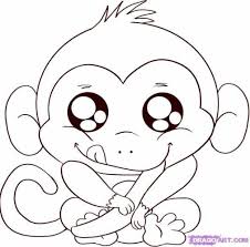 Now draw the outer line of the monkey body. How To Draw A Cute Baby Monkey Step By Step Cute Baby