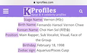 Jujis On Twitter Vernon S Profile To Help Lost Non And New Carats Pledis 17 Love compatibility horoscope calculator, match by date of birth, astrology chart, free free relationship chart, partner horoscope chart online calculator by birthdate and birth time, match. carats pledis 17