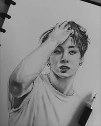 Jungkook Di 2020 Sketsa Gambar Pensil Seni Krayon