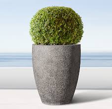 Restoration Hardware Textured Fiberstone Corso Planter Dark Grey Arbres En Pots