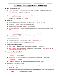 Biology worksheets with answer key. Lesson 1 Sexual Reproduction And Meiosis