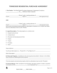 You really do need the help of real estate agents if you are going to make this process go as smoothly as possible. Free Tennessee Residential Purchase And Sale Agreement Word Pdf Eforms