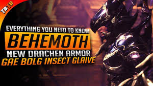 Learning how to capture monsters in monster hunter world allows you to complete quests without needing to slice and dice up your prey. Behemoth Release Date New Drachen Armor And Gae Bolg Monster Hunter World Dlc Youtube