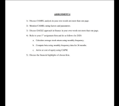 It is only used by top management to understand and regulate possible risks. Assignment 4 1 Discuss Camel Analysis In Your Own Chegg Com