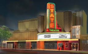 The centerpiece of the marquee is a tall, vertical, cylindrical glass brick column. Ann Arbor S Historic State Theatre To Close Soon For Major Renovations Mlive Com