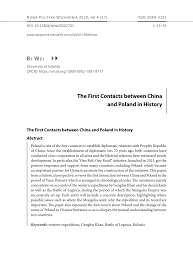 PDF) The First Contacts between China and Poland in History