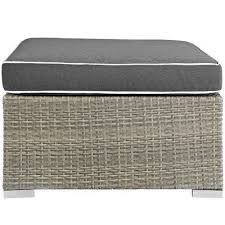 Heinrich Outdoor Ottoman With Cushion Patio Ottoman Upholstered Fabric Outdoor Ottoman