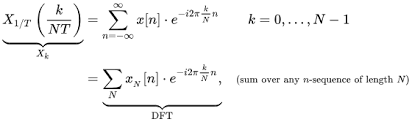 (§ sampling the dtft)it is the cross correlation of the input sequence, , and a complex sinusoid at frequency. Discrete Time Fourier Transform Wikipedia