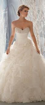 Stunning Organza Ruffled Bottom Ball Gown Style Wedding Dress With Beaded Sweetheart Neckline Princess Wedding Dresses Wedding Dresses Lovely Wedding Dress