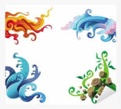 The four elements fire, air, water and earth in their corresponding colors red, blue, green and orange, depicted as a four part symbolic flower. The Four Elements Fire Air Water And Earth Vector Tattoo Fire Air Water Transparent Png 400x400 Free Download On Nicepng