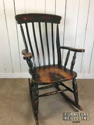 Distressed Painted Solid Wood Rocking Chair Farmhouse Rustic Rocker Wood Rocking Chair Rustic Rocking Chairs Wooden Rocking Chairs