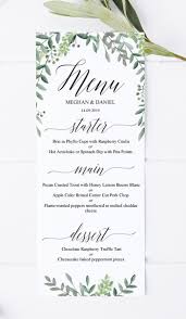 Greenery Wedding Menu Template Editable Printable Wedding Dinner Menu Card Instant Download Pdf In 2020 Bridal Shower Menu Wedding Menu Template Wedding Menu Cards