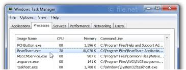 Any body knows something about. Bearshare Exe Windows Process What Is It