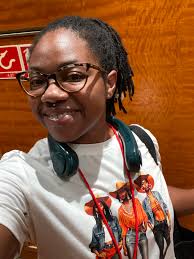 Girl promoting makeup products