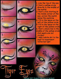 Cool Tiger Eyes Instructions Could Easily Be Turned Into Panther Eyes Face Painting Tutorials Face Painting Designs Animal Face Paintings