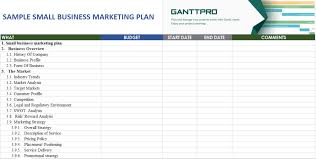 sample small business marketing plan free download excel