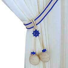 Nautical Curtain Tieback Rope Tie Back Rope Ball Tiebacks Etsy In 2021 Rope Decor Nautical Curtains Tieback