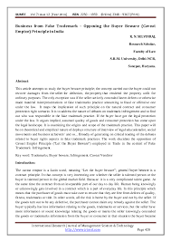 Pdf Business From Fake Trademark Opposing The Buyer Beware Caveat Emptor Principle In India Interal Res Journa Managt Sci Tech Academia Edu