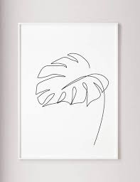 Feuille De Monstera Imprimer Art Mural De Monstera Un Dessin Au Trait Wabi Sabi Minimaliste Moderne Wall Decor Affiche Abstrait Botanique Noir Et Blanc In 2020 Minimalist Art Abstract Line Art