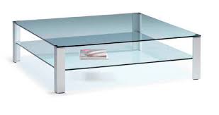According to the product page, the table has been shaped. Contemporary Coffee Table Aqua Double Lourens Fisher Glass Square