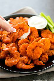 Heat the olive oil in a large skillet over medium heat. Buffalo Shrimp Recipe Melissassouthernstylekitchen Com