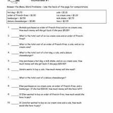 1 page of money word problems involving addition and subtraction. Math Word Problem Worksheets For Second Graders