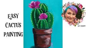 Check out how to make this cute diy 3d paper cactus! Easy Painting In Acrylic Cute Cactus Live Streaming The Art Sherpa