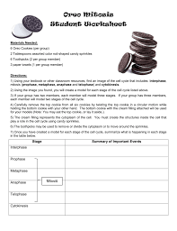 The keys are included on the last pagea worksheet. Oreo Mitosis Student Worksheet Materials Needed 6 Oreo Cookies