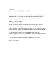 Gotong royong juga dapat diartikan. Contoh Surat Jemputan