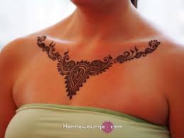 A Delicate Henna Necklace Henna Neck Henna Chest Henna Tattoo Designs