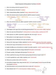 In what cell organelle does aerobic cellular respiration occur? Answers Cellular Respiration And Photosynthesis Test Review Cellular Respiration Adenosine Triphosphate